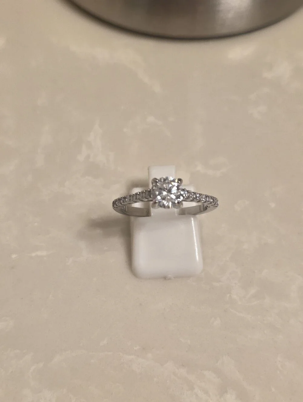 Silver CZ Solitaire Ring Size 8